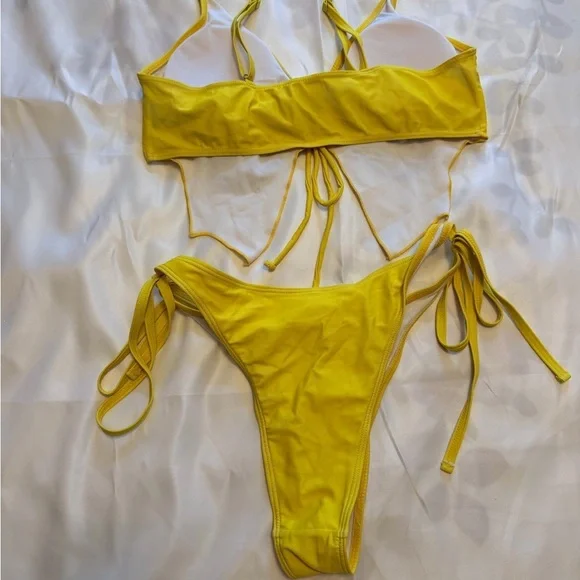 Yellow Butterfly Bikini Set – Size L - Picture 2 of 8